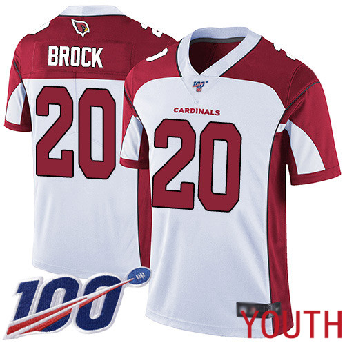 Arizona Cardinals Limited White Youth Tramaine Brock Road Jersey NFL Football #20 100th Season Vapor Untouchable->youth nfl jersey->Youth Jersey
